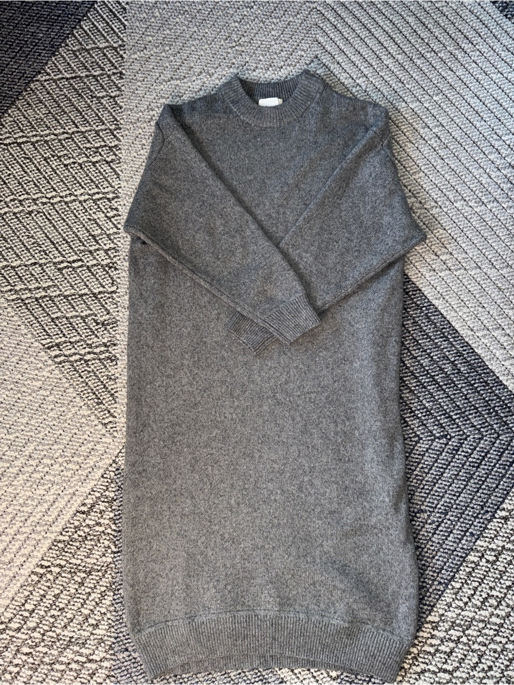H&M Gray Crewneck Sweater Midi Dress